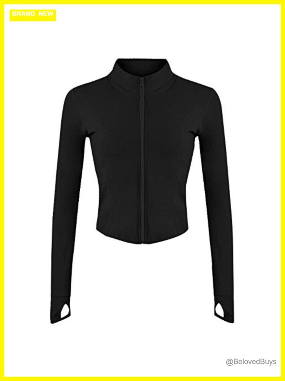 Lightweight Full Zip Running Track Jacket Yoga Workout Slim Fit Thumb Holes